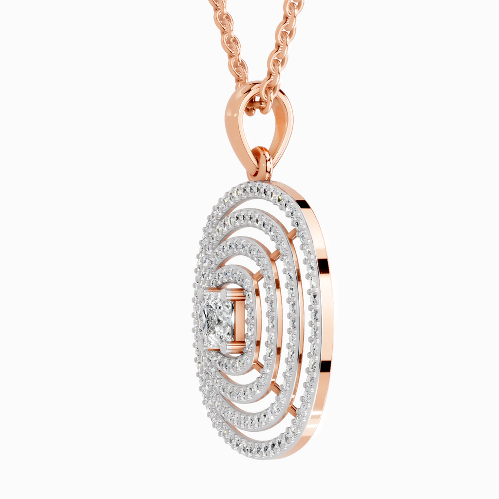 1.32 Carat Circle Shape Pendant 14K - Rose Gold
