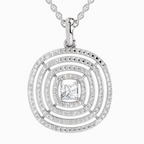 1.32 Carat Circle Shape Pendant 14K - White Gold