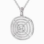 1.32 Carat Circle Shape Pendant 14K - White Gold