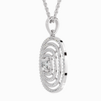 1.32 Carat Circle Shape Pendant 14K - White Gold