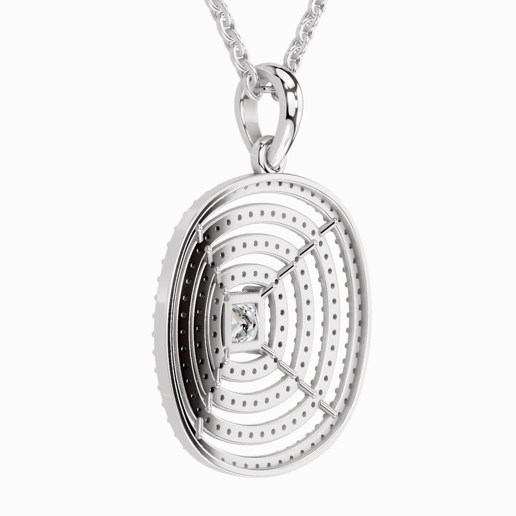 1.32 Carat Circle Shape Pendant 14K - White Gold