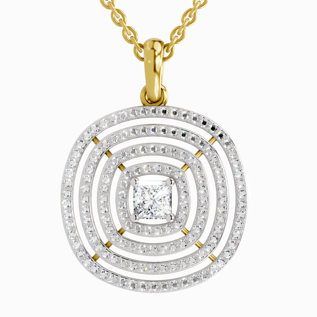 1.32 Carat Circle Shape Pendant 14K