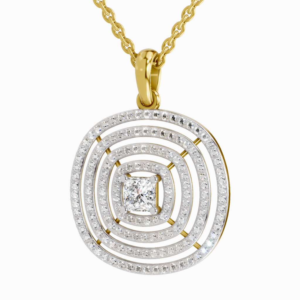 1.32 Carat Circle Shape Pendant 14K