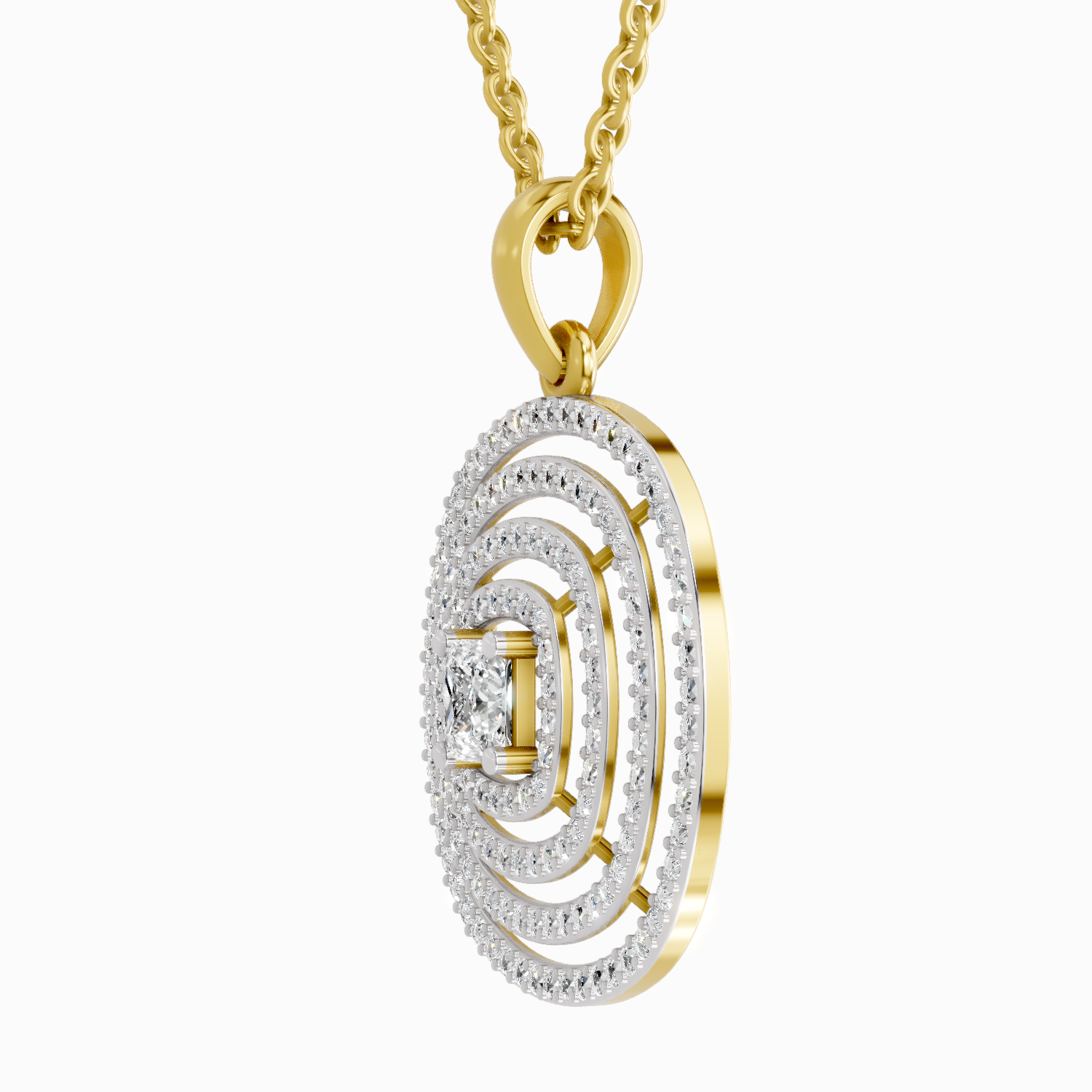 1.32 Carat Circle Shape Pendant 14K