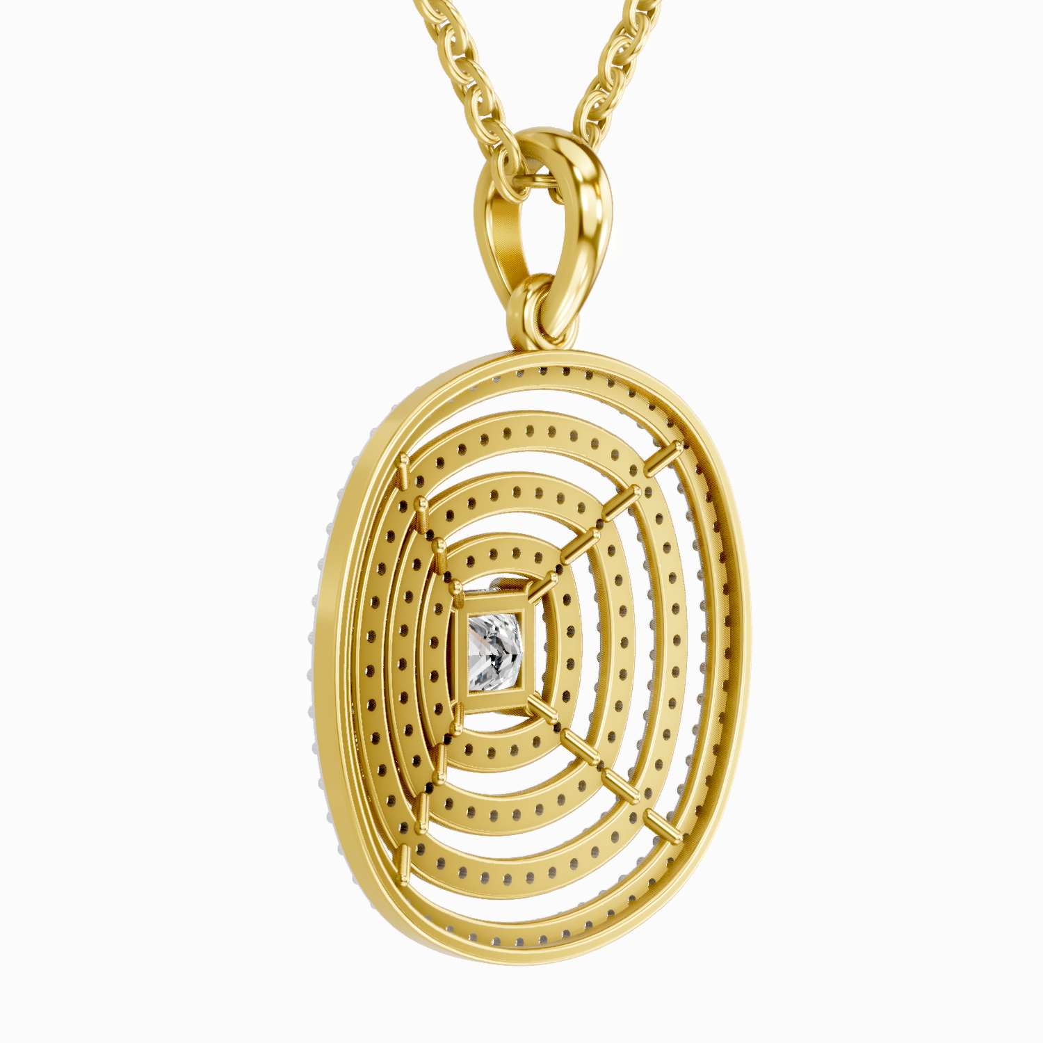 1.32 Carat Circle Shape Pendant 14K
