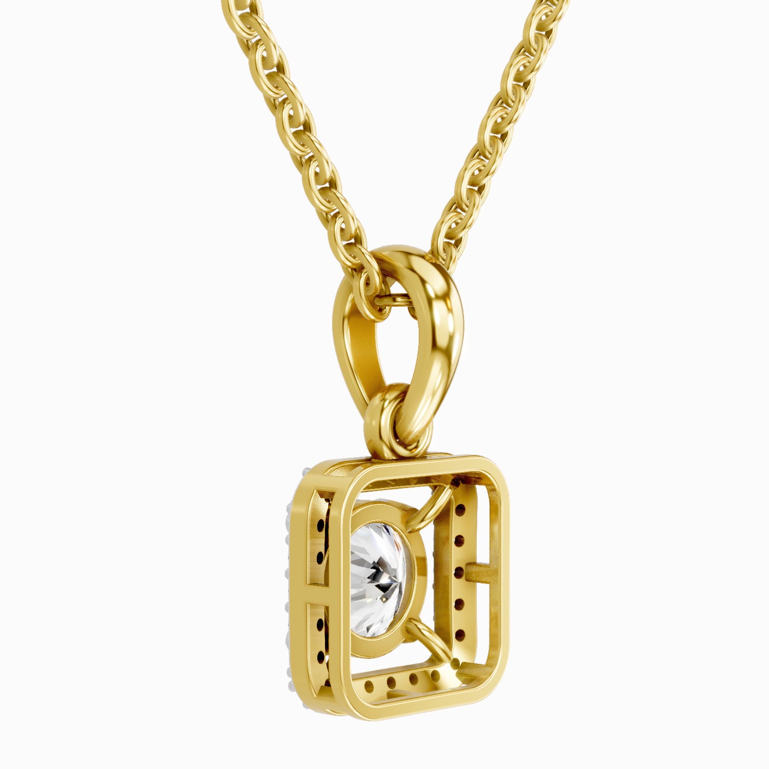 Majestic Round Halo Diamond Pendant