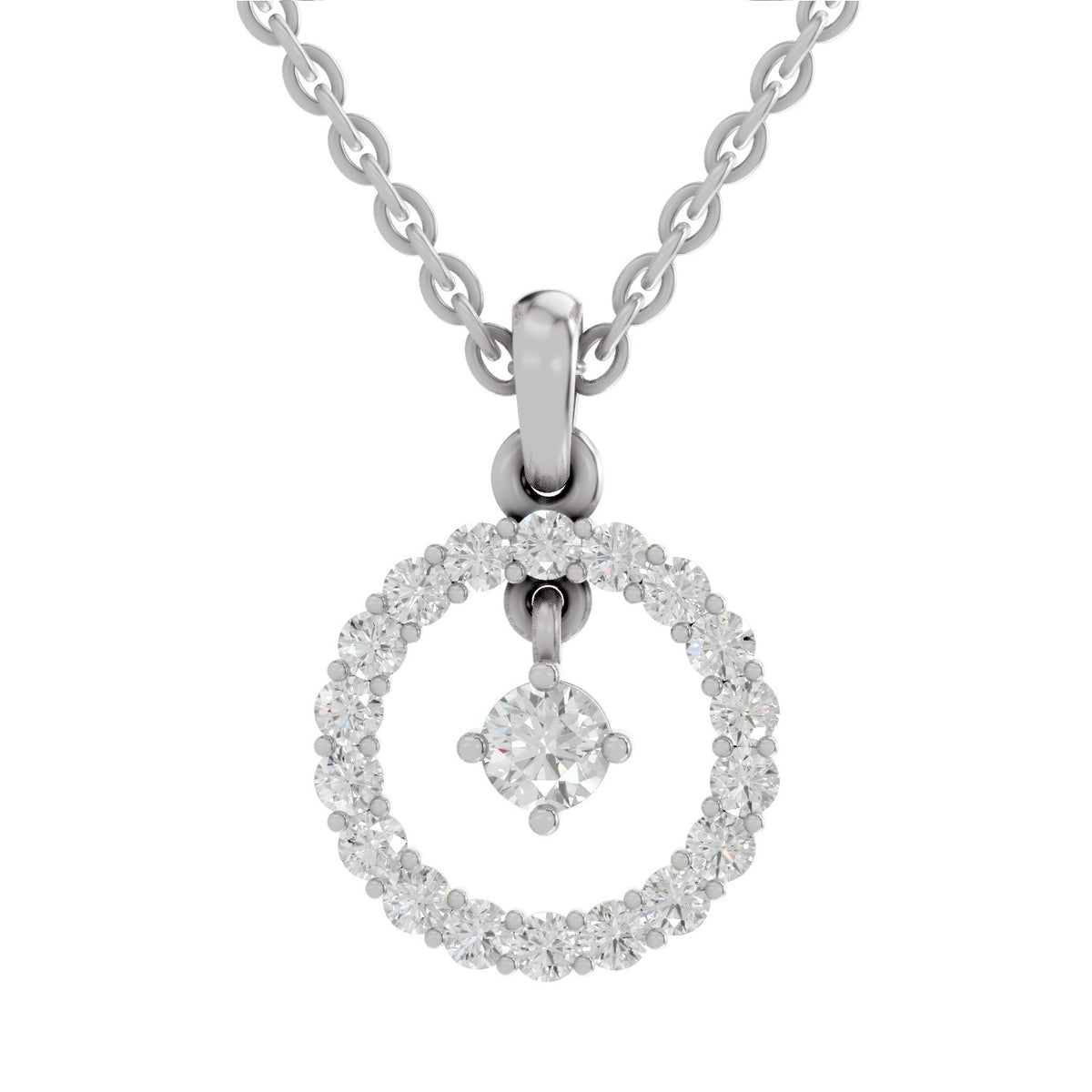 Timeless Round Circle Diamond Pendant