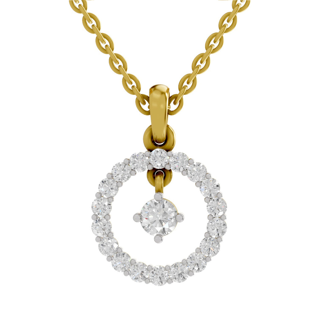 0.79 Carat Round Circle Pendant 14K - Rose Gold
