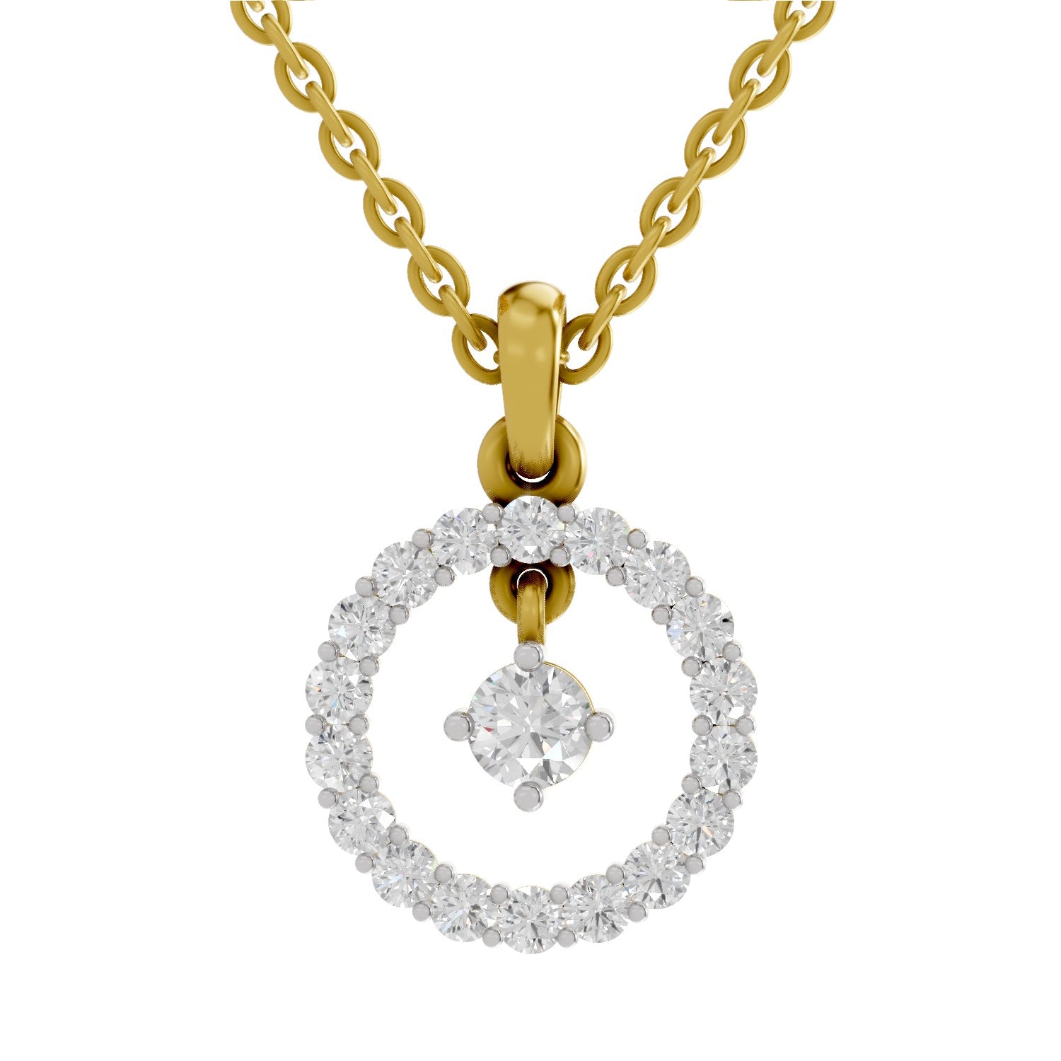 0.79 Carat Round Circle Pendant 14K - Rose Gold