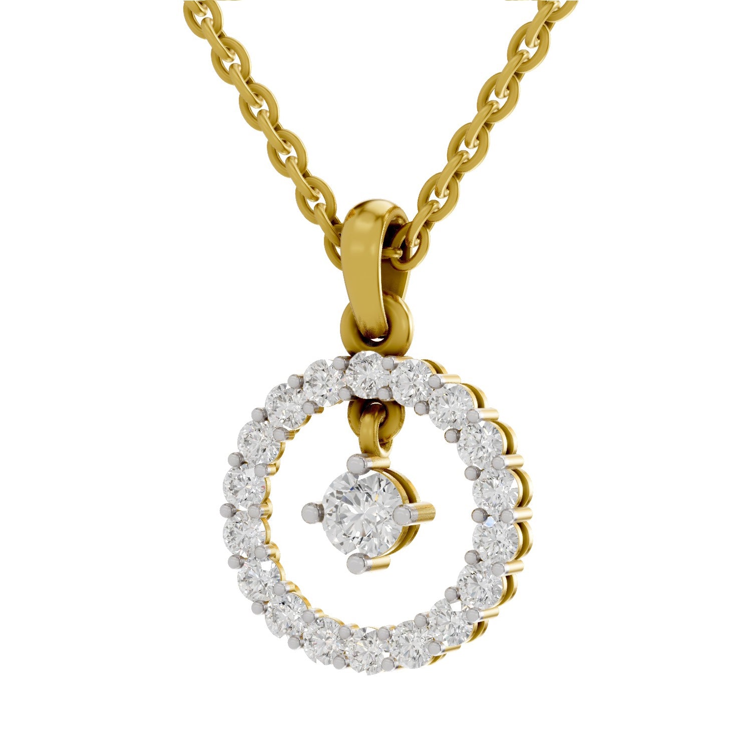0.79 Carat Round Circle Pendant 14K - Rose Gold