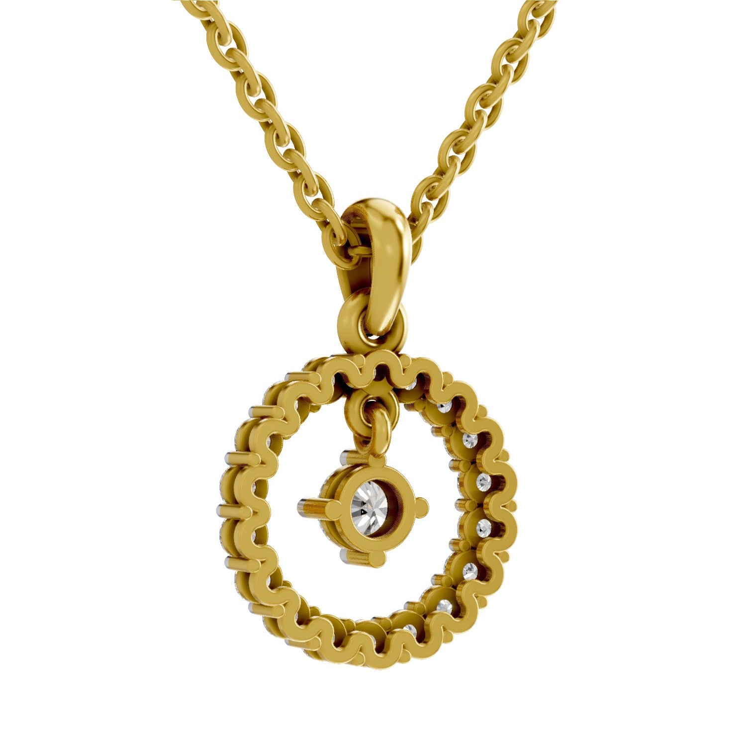0.79 Carat Round Circle Pendant 14K - Rose Gold