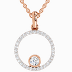 0.77 Carat Round Circle Pendant 14K - Rose Gold