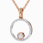 0.77 Carat Round Circle Pendant 14K - Rose Gold