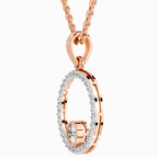 0.77 Carat Round Circle Pendant 14K - Rose Gold
