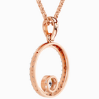 0.77 Carat Round Circle Pendant 14K - Rose Gold