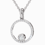 0.77 Carat Round Circle Pendant 14K - White Gold