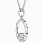 0.77 Carat Round Circle Pendant 14K - White Gold