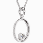 0.77 Carat Round Circle Pendant 14K - White Gold