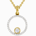 0.77 Carat Round Circle Pendant 14K