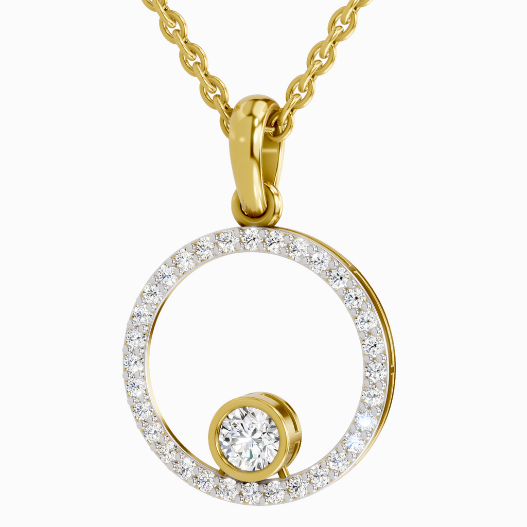 0.77 Carat Round Circle Pendant 14K