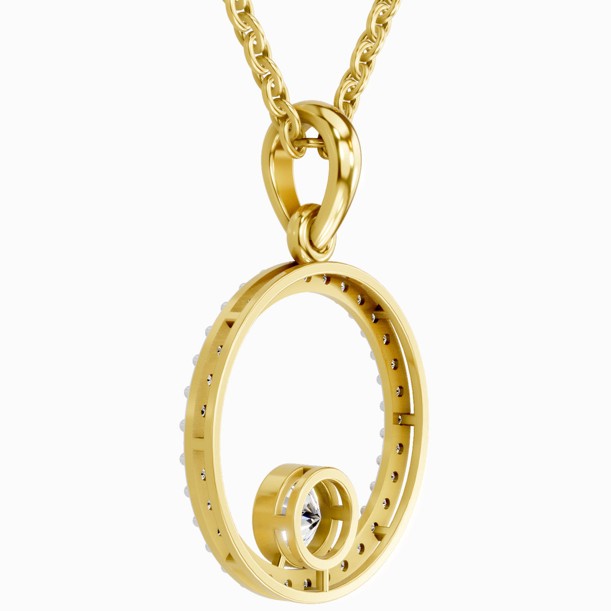 Stunning Circle Diamond Pendant