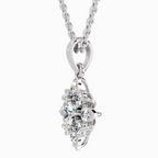 1.12 Carat Round Flower Pendant 14K - White Gold