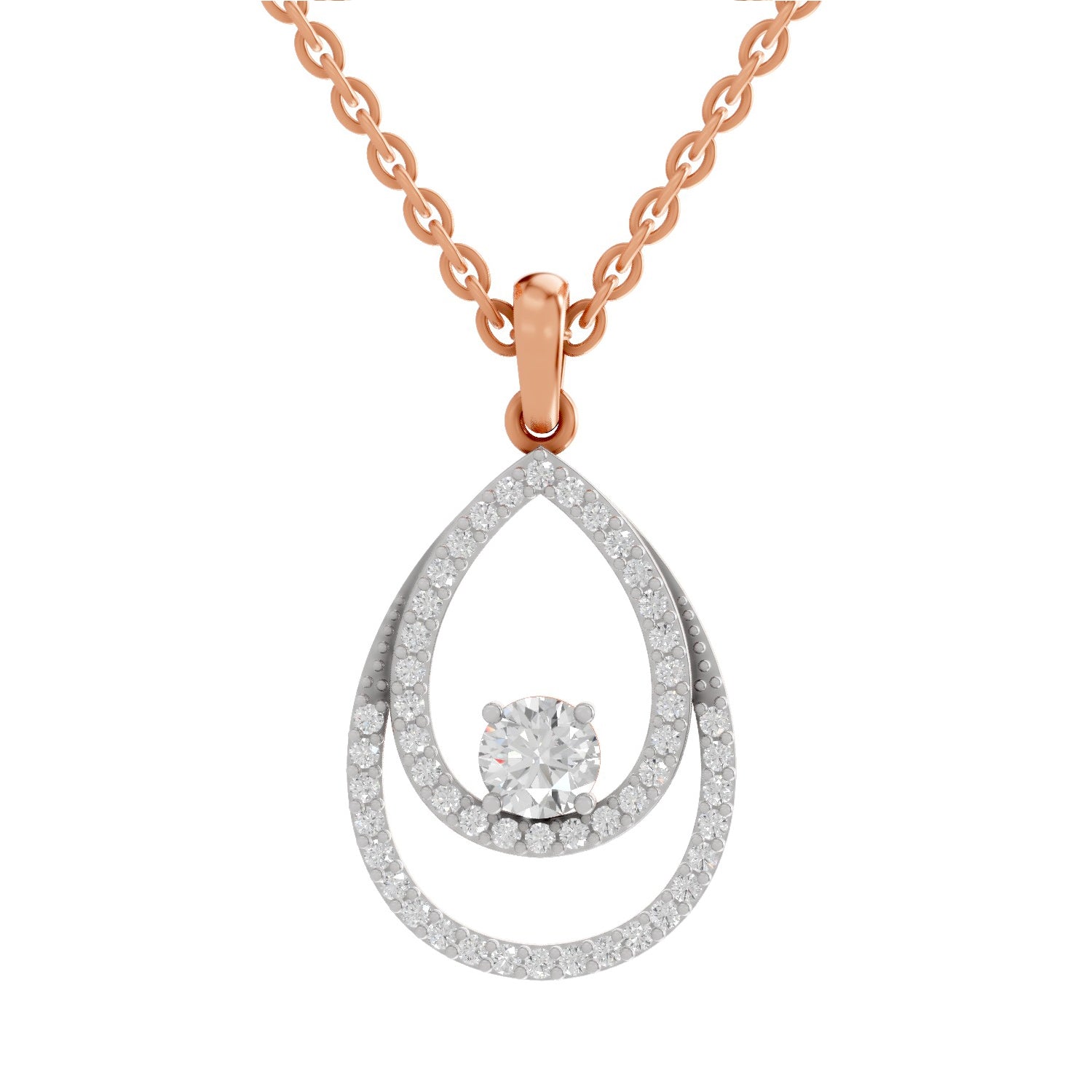 Celestial Luna Halo Diamond Pendant