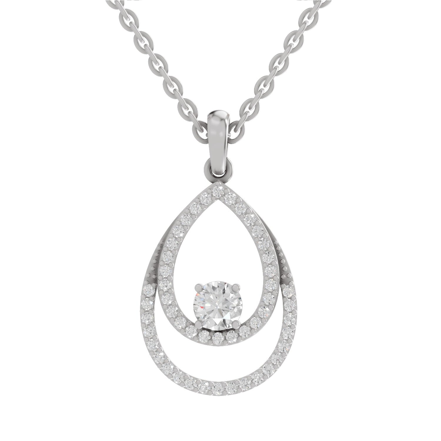 Celestial Luna Halo Diamond Pendant