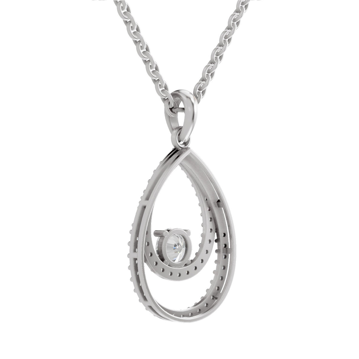 Celestial Luna Halo Diamond Pendant