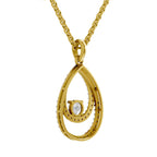 0.69 Carat Round Luna Halo Pendant 14K - Rose Gold