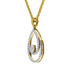 Gold and diamond pendant on a white background