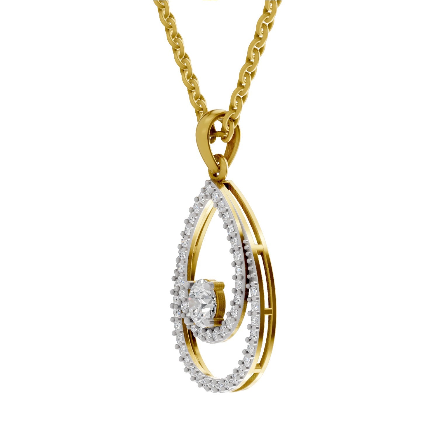 Celestial Luna Halo Diamond Pendant