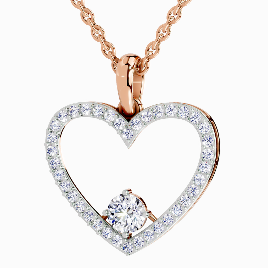 0.92 Carat Heart Shape Pendant 14K - Rose Gold