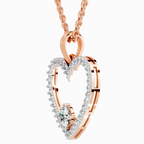 0.92 Carat Heart Shape Pendant 14K - Rose Gold