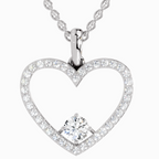 0.92 Carat Heart Shape Pendant 14K - White Gold