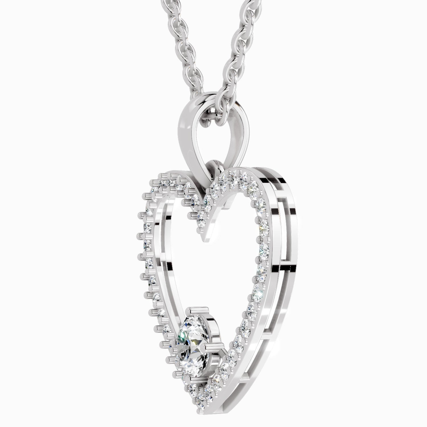 Shimmering Heart Diamond Pendant