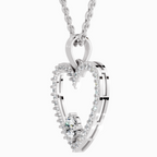0.92 Carat Heart Shape Pendant 14K - White Gold
