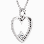 0.92 Carat Heart Shape Pendant 14K - White Gold