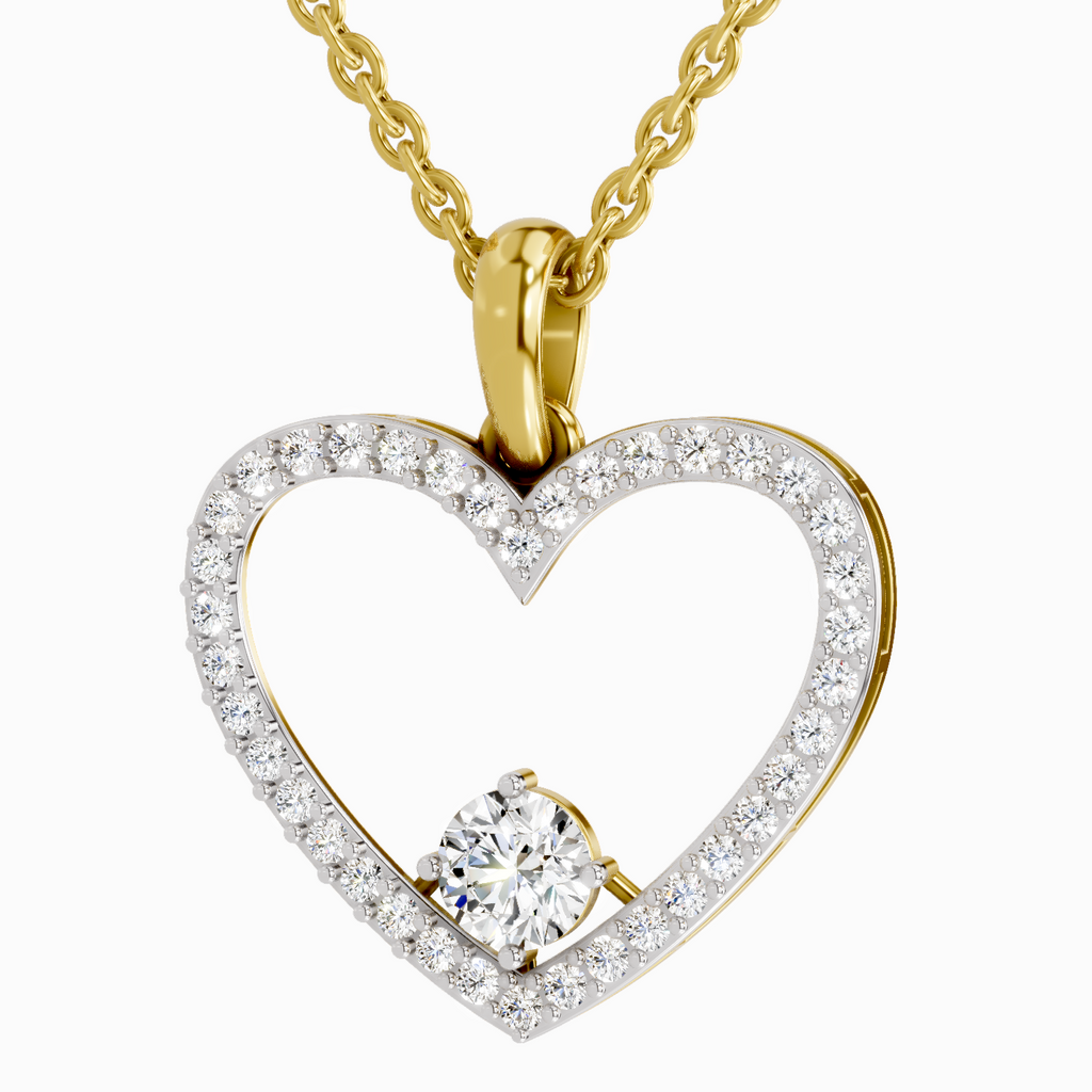 0.92 Carat Heart Shape Pendant 14K