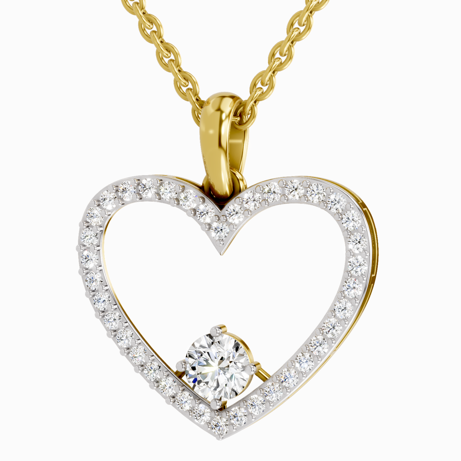 0.92 Carat Heart Shape Pendant 14K