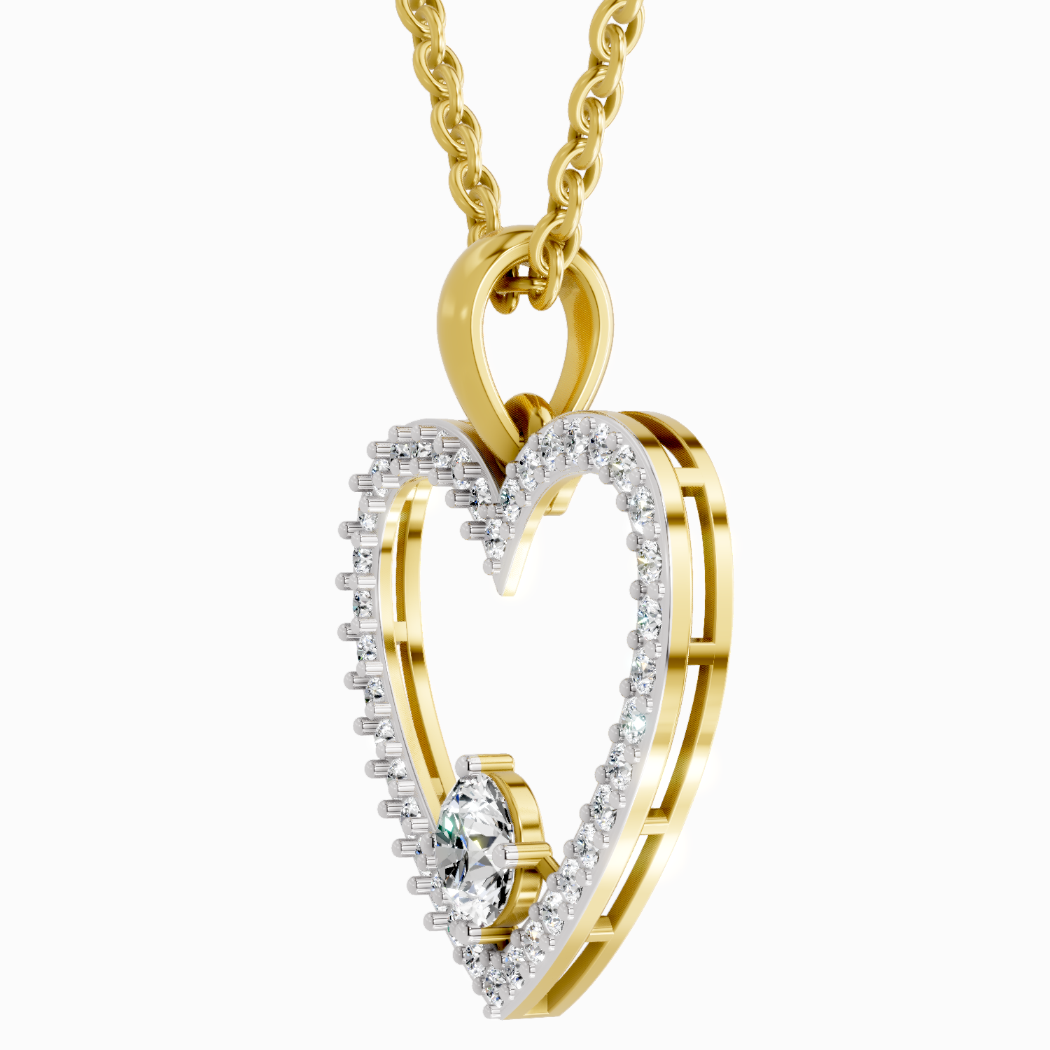 0.92 Carat Heart Shape Pendant 14K