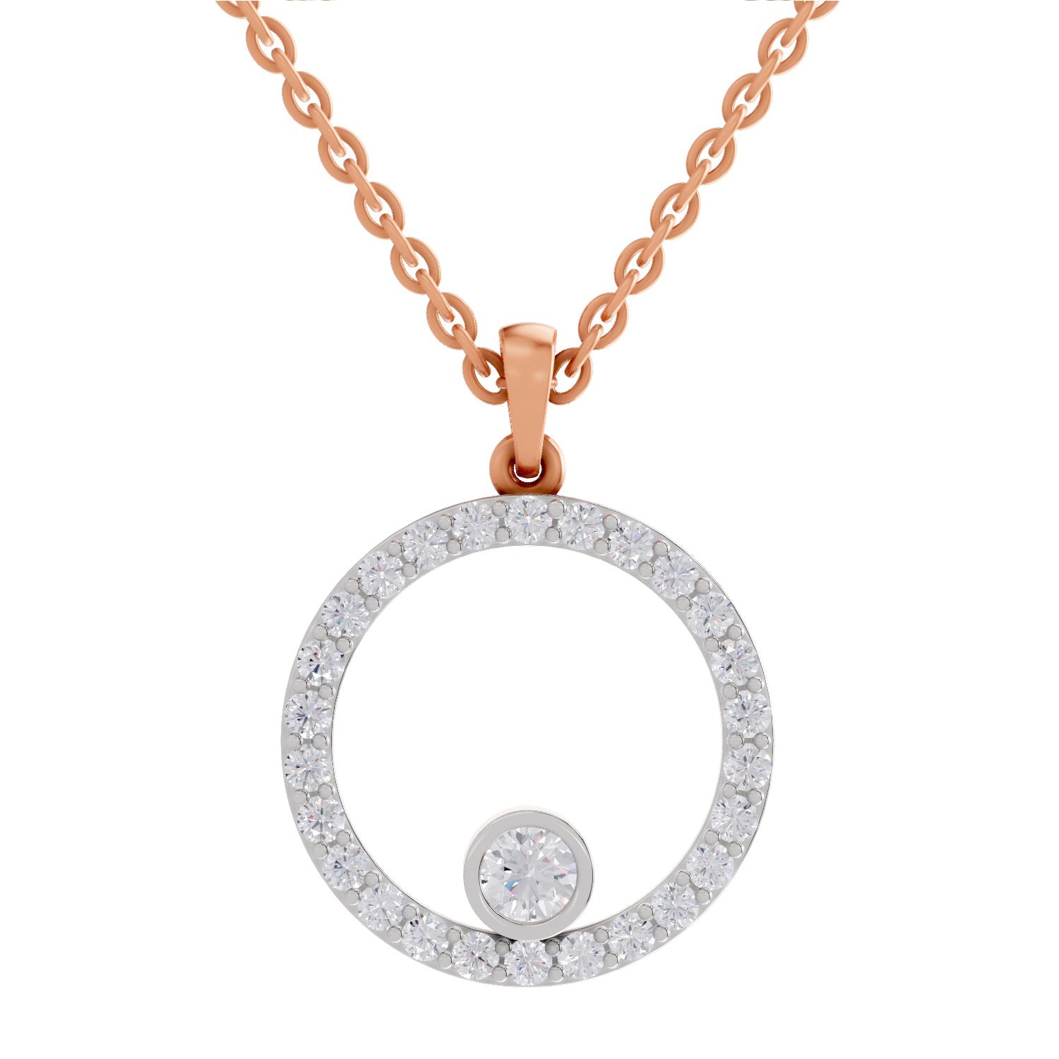 Shimmering Circle Diamond Pendant
