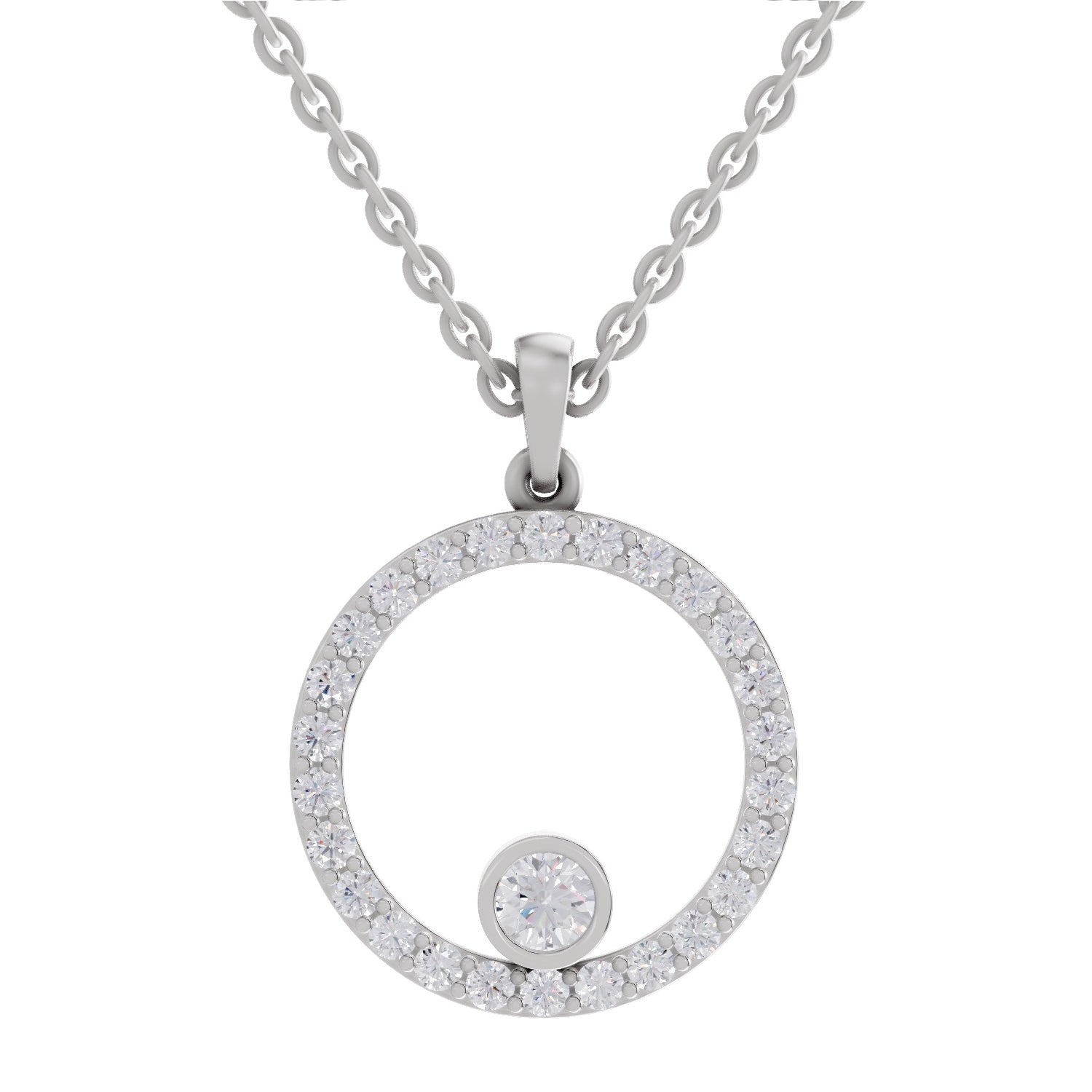 Shimmering Circle Diamond Pendant