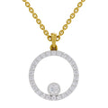 Circle Shape Pendant 1 Carat Diamond Pendant 14K - Rose Gold