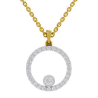 Circle Shape Pendant 1 Carat Diamond Pendant 14K - Rose Gold
