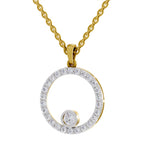 Circle Shape Pendant 1 Carat Diamond Pendant 14K - Rose Gold