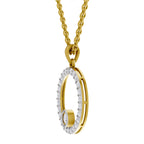 Circle Shape Pendant 1 Carat Diamond Pendant 14K - Rose Gold