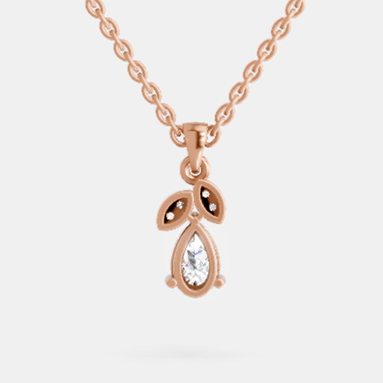 Graceful Pear Solitaire Diamond Pendant