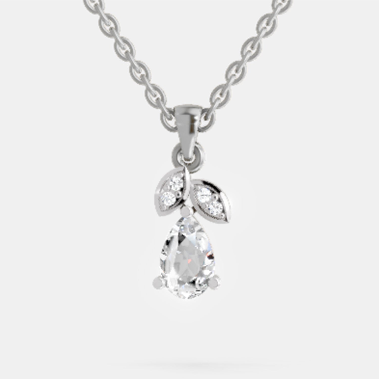 Graceful Pear Solitaire Diamond Pendant