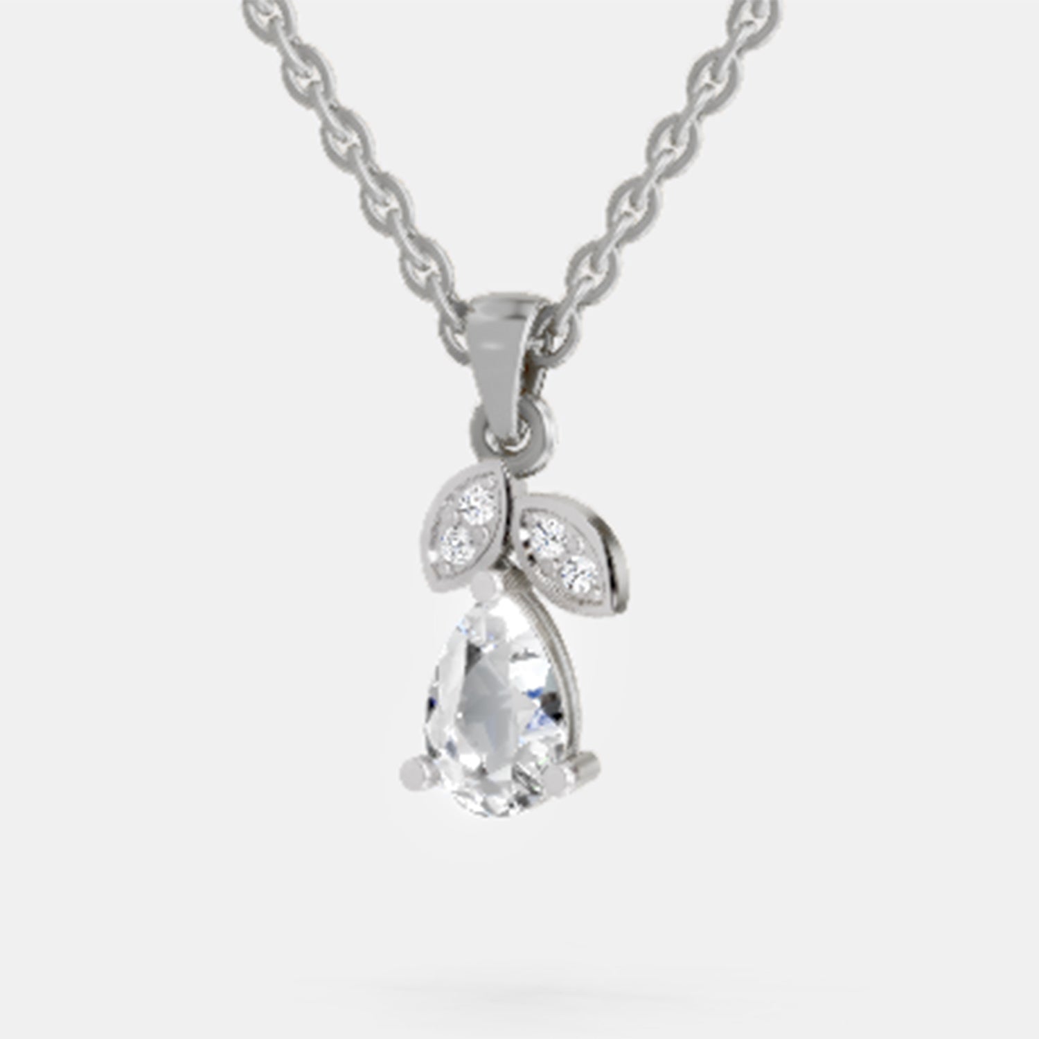 Graceful Pear Solitaire Diamond Pendant